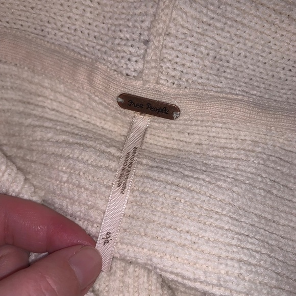 Free People By the Campfire Cardigan Long Sleeve Ivory Oversized S - Picture 7 of 15